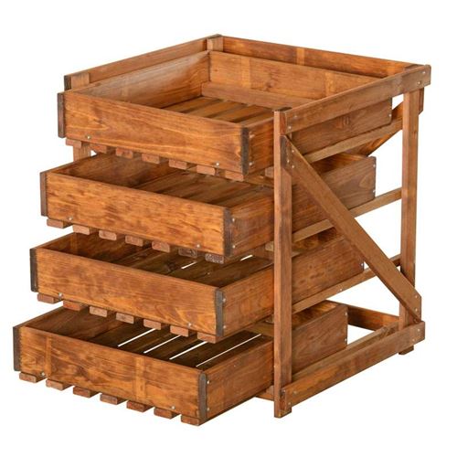 Wooden Four Drawer Garden Storage Unit