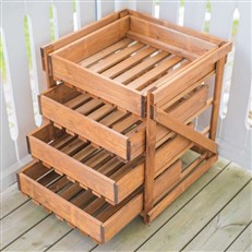 Wooden Four Drawer Garden Storage Unit