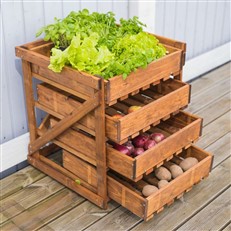 Wooden Four Drawer Garden Storage Unit