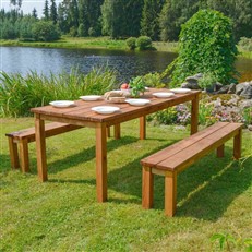 Cesis Wooden Garden Table and Bench Set 