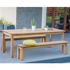 Cesis Wooden Garden Table and Bench Set 