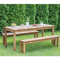 Cesis Wooden Garden Table and Bench Set 