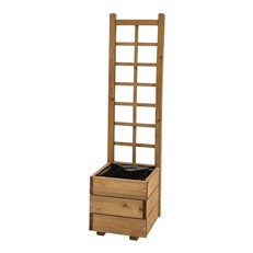 Wooden Flower Box With Trellis