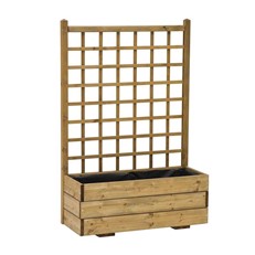 Wooden Flower Box With Trellis