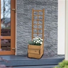 Wooden Flower Box With Trellis