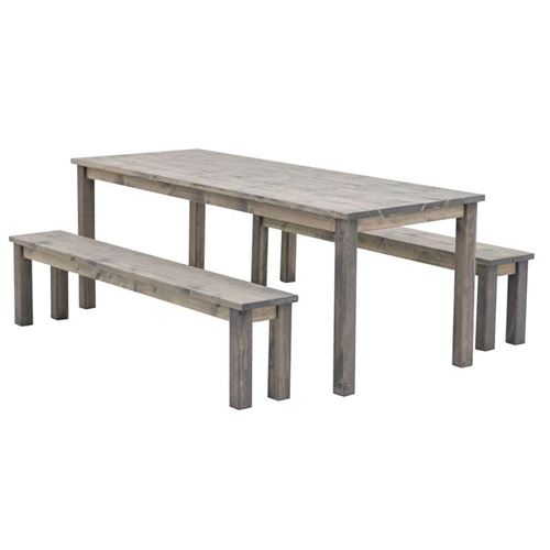 Cesis 180 Wooden Garden Table and Bench Set 