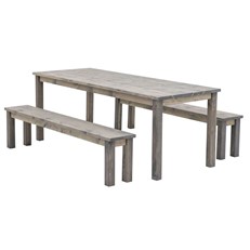 Cesis 180 Wooden Garden Table and Bench Set 