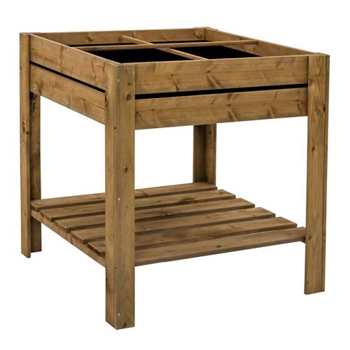 Gardener’s Small Four Section Raised Planter With Shelf