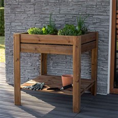 Gardener’s Small Four Section Raised Planter With Shelf