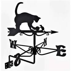 Cat and Mouse Black Mini Weathervane