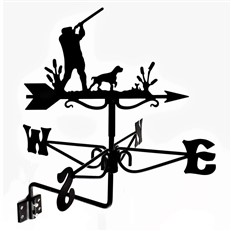 Man with Shotgun Black Mini Weathervane