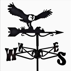 Owl and Mouse Black Mini Weathervane