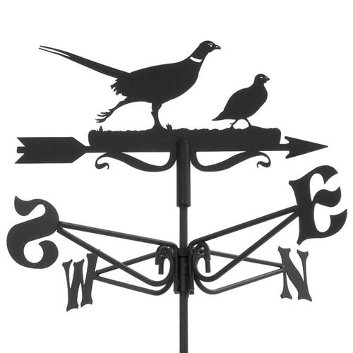 Pheasant and Partridge Black Mini Weathervane