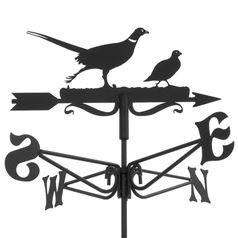 Pheasant and Partridge Black Mini Weathervane