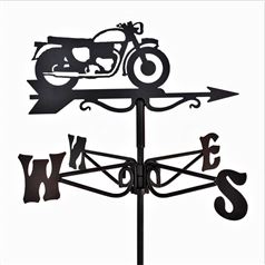 Vintage Motorcycle Black Mini Weathervane