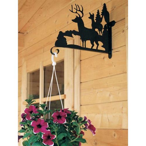 Decorative Garden Hanging Basket Bracket of Deer in a Forest