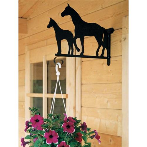Quality Outdoor Hanging Basket Bracket of a Mare with her Foal