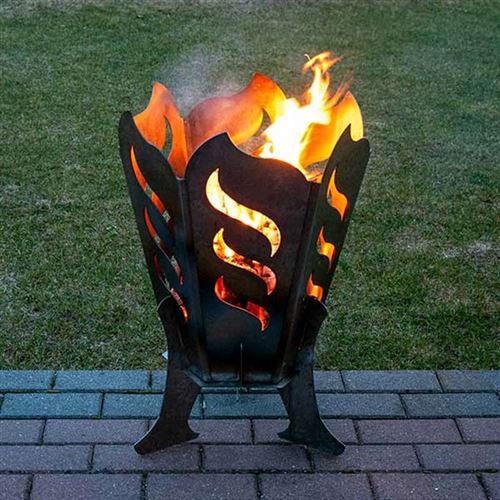 Robust Outdoor Steel Fire Pit with Flame Design