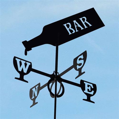 Large Black Steel Pub Weathervane