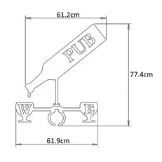 Large Black Steel Pub Weathervane
