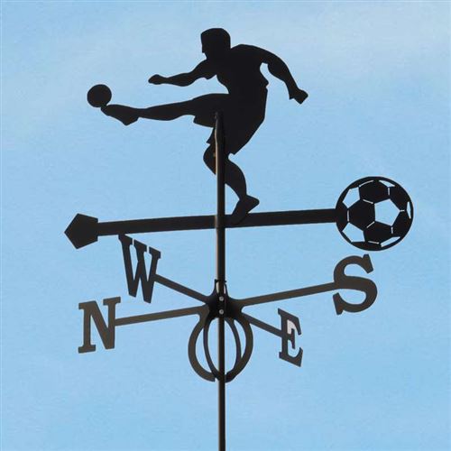 Large Black Steel Football Player Weathervane