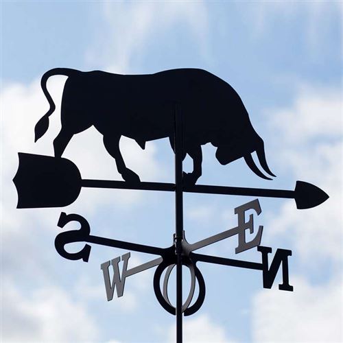 Large Black Steel Ox Weathervane