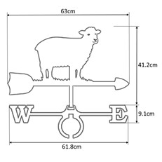 Large Black Steel Sheep Weathervane