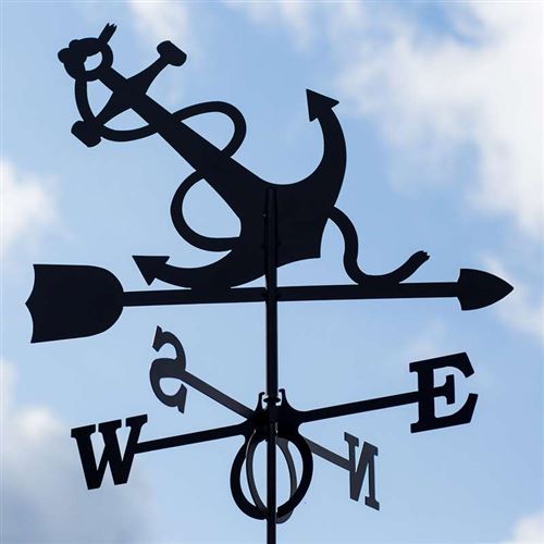 Large Black Steel Anchor Weathervane