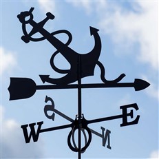Large Black Steel Anchor Weathervane