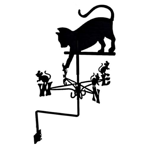 Cat Chasing Mouse Standard Black Weathervane