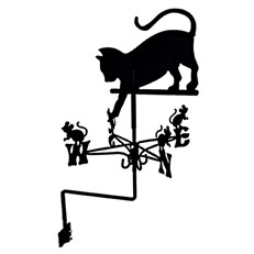 Cat Chasing Mouse Standard Black Weathervane