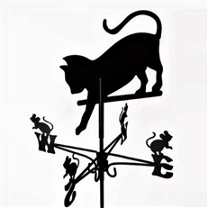 Cat Chasing Mouse Standard Black Weathervane