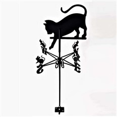 Cat Chasing Mouse Standard Black Weathervane