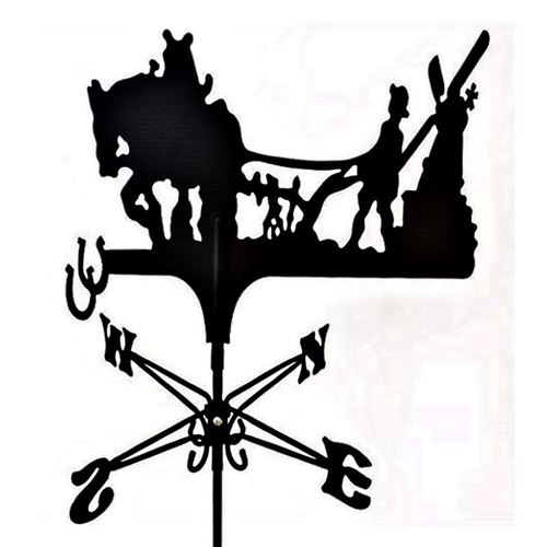 Ploughing Horse Standard Black Weathervane