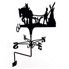 Ploughing Horse Standard Black Weathervane