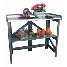 Garden Potting Table with Zinc Plated Worktop
