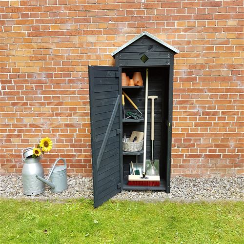 Callow Deluxe Anthracite Shed Store – Apex Roof Tool Storage Shed with door