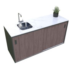 MS Viscom Large Outdoor Kitchen Module with Sink 180cm in Walnut