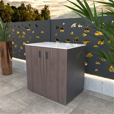 MS Viscom Outdoor Kitchen Module with double door 90cm in Walnut