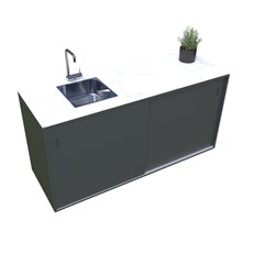 MS Viscom Outdoor Kitchen Module Element with Sink 180cm in Anthracite