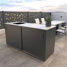 MS Viscom Outdoor Kitchen Module Element with Sink 180cm in Anthracite