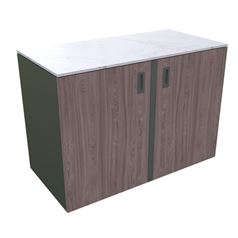 MS Viscom Outdoor Kitchen Corner Freestanding Module 126.8cm in Walnut