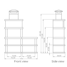 Londres Dark Stone Charcoal BBQ with Side Table and Shelving
