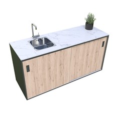 MS Viscom Outdoor Kitchen Module Element with Sink 180cm in OAK