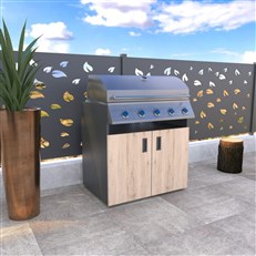 MS Viscom Outdoor Kitchen Module for Built in Grill 90cm in OAK