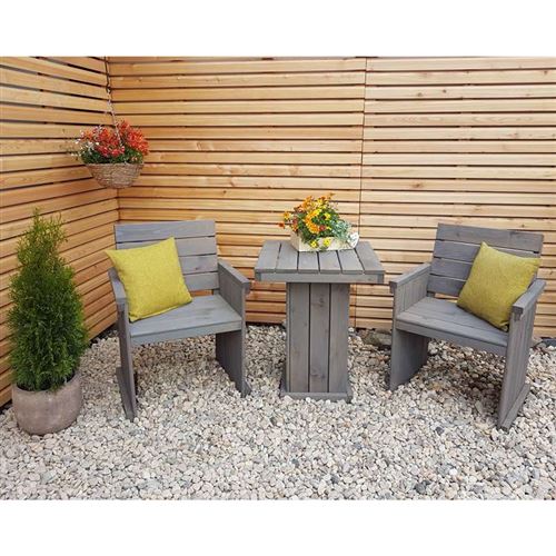 Grey Bistro Patio Table and Chairs Set