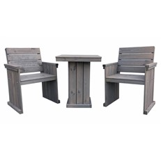 Grey Bistro Patio Table and Chairs Set