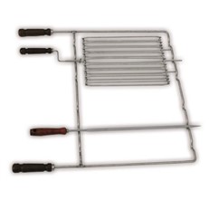 Masonry BBQ Rack with Skewer and Grill Basket