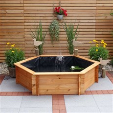 Raised Hexagon Garden Solar Pond Set	