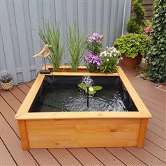 Raised Square Garden Solar Pond kit with Planting Zone 